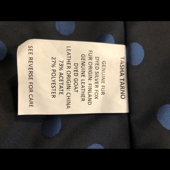 Tasha Tarno Blue Black genuine fox fur vest - Picture 4 of 5